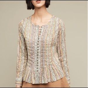 Anthropologie Maeve Gelise Pleated Floral Top